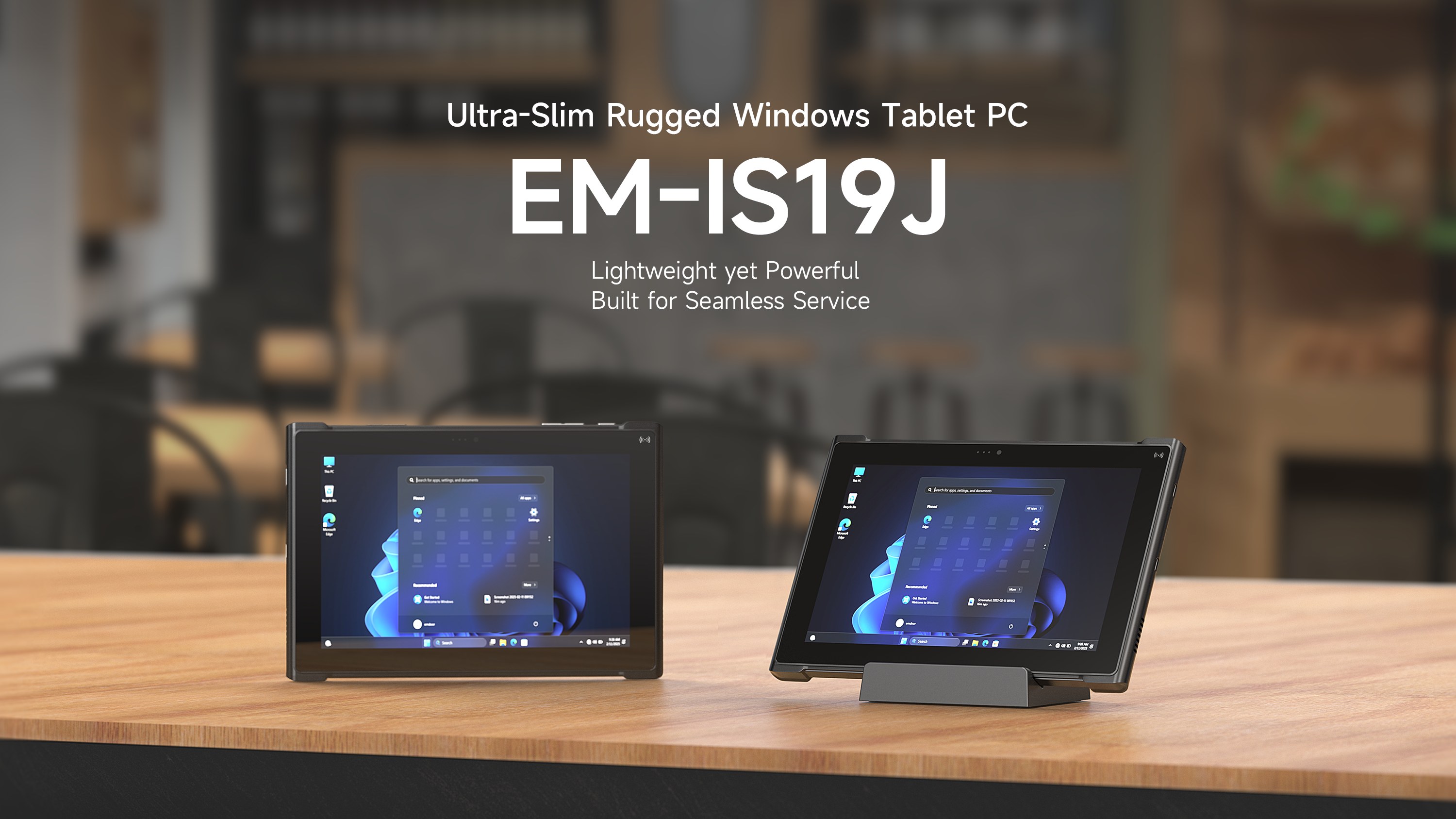 Lançamento do novo produto: EM-IS19J Ultra-Slim comercial robusto Windows Tablet chega
