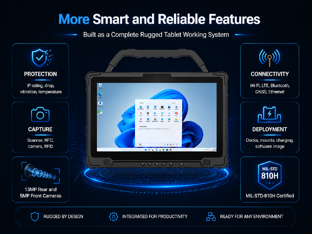 Tablet robusto integrated rugged device design