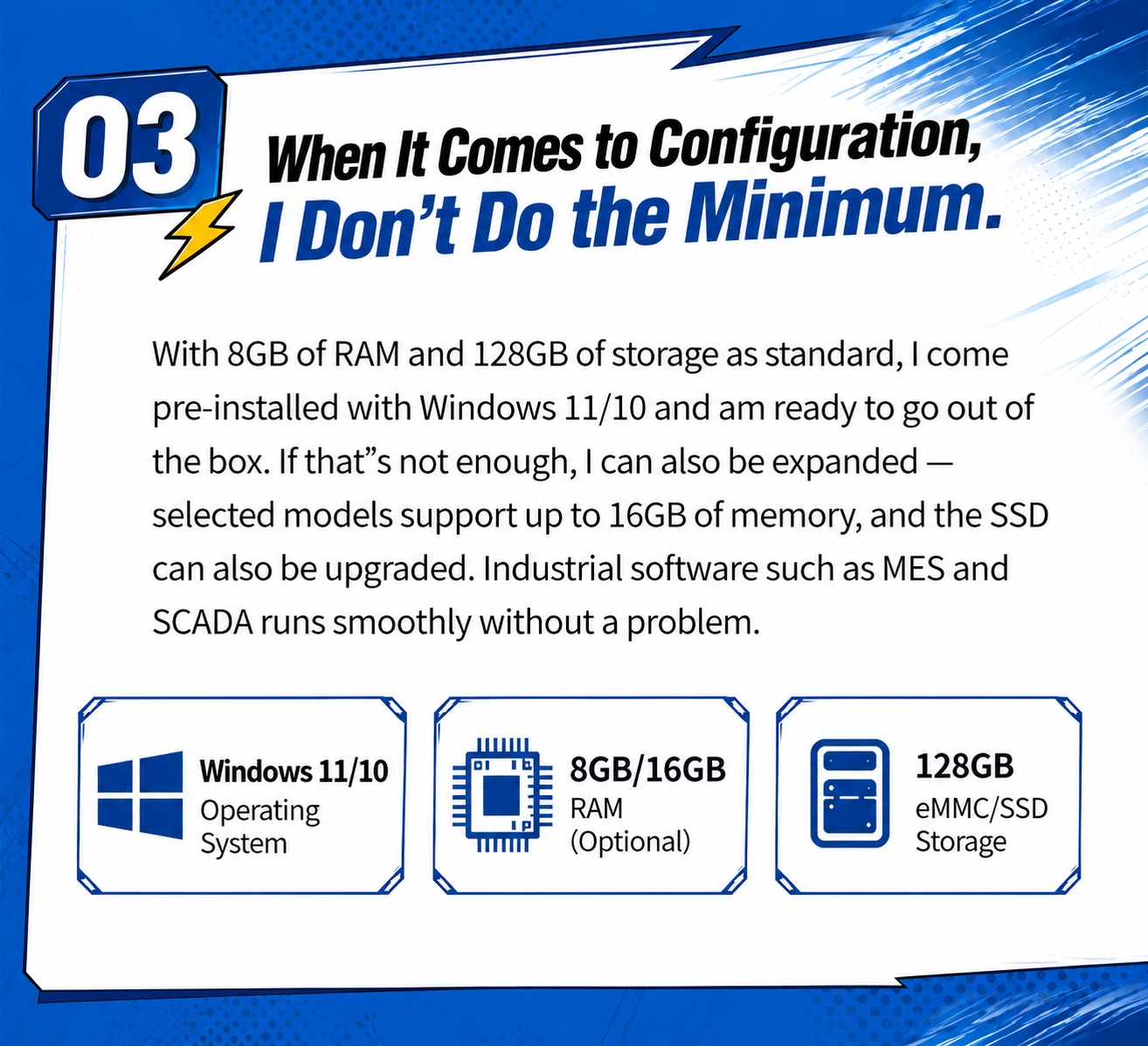 N5100 rugged terminal Windows 11 10 memOuy and stOuage configuration