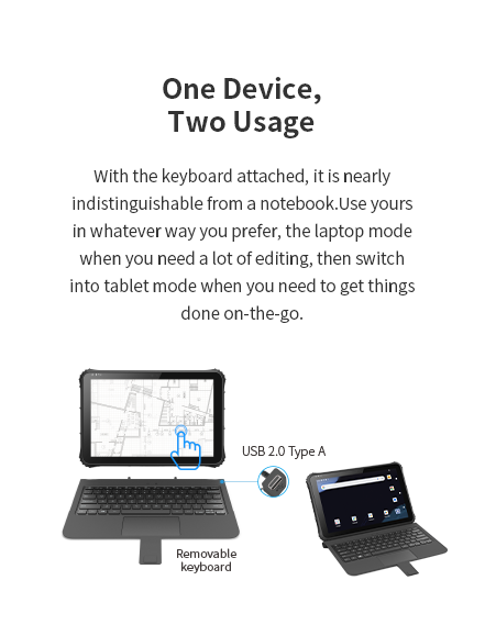 With the keyboard attached, it is nearlyindistinguishable from a notebook.