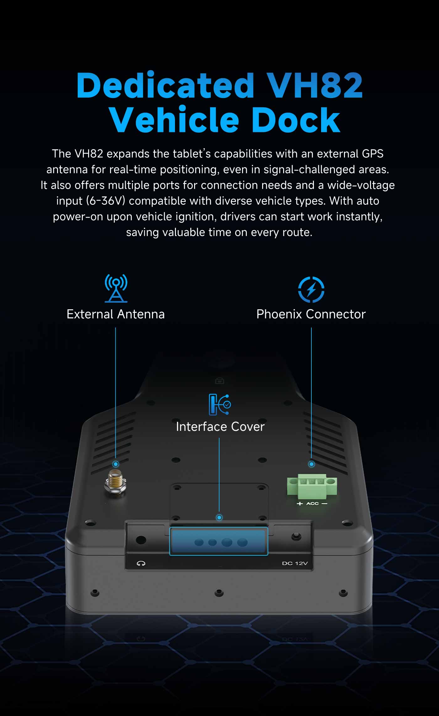 VH82 dedicado Doca do veículo with GPS