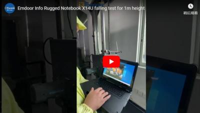Teste de queda para 1m de altura Notebook robusto com informações Emdoor X14u